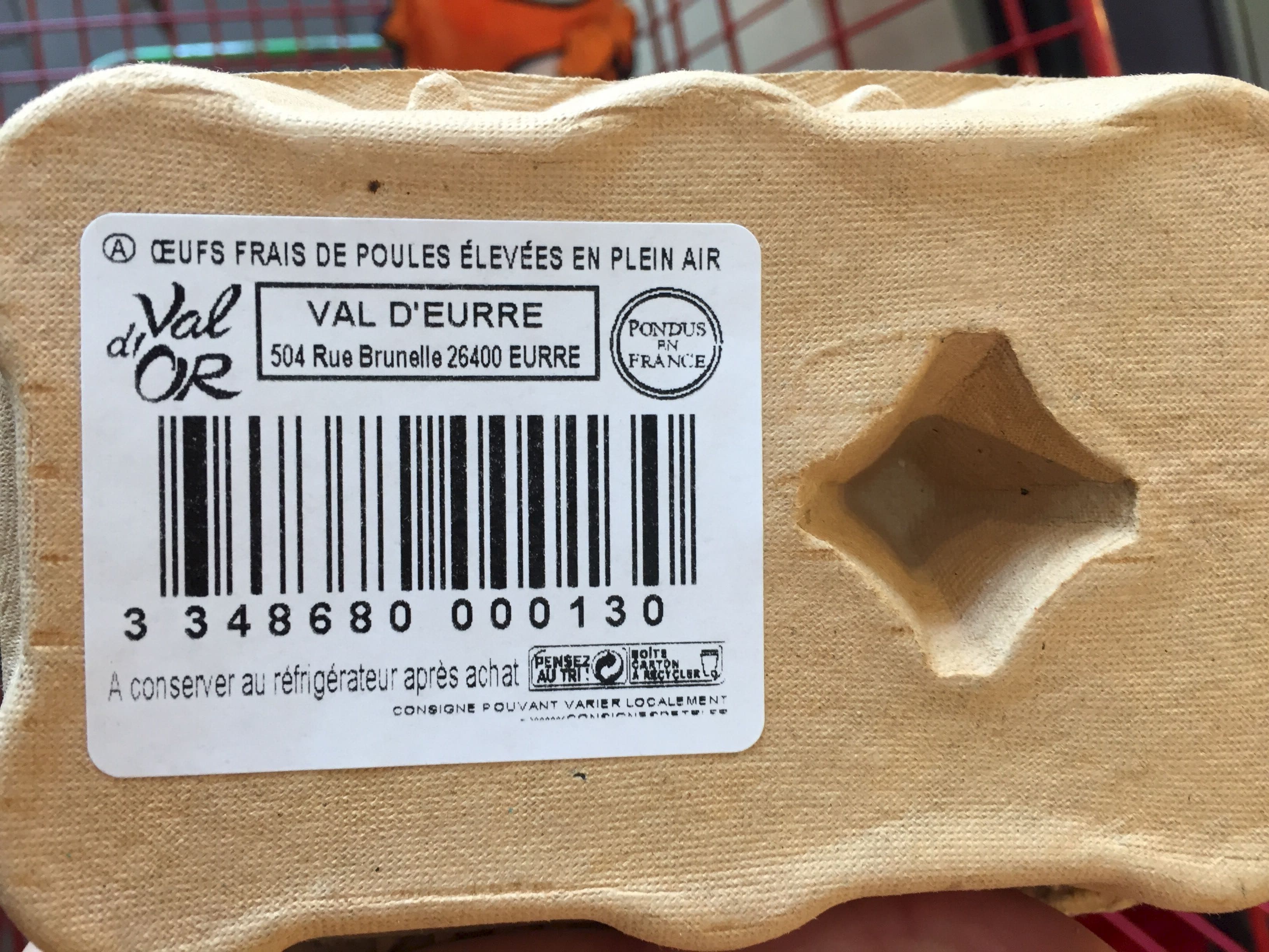 Val d eurre œufs frais packshot