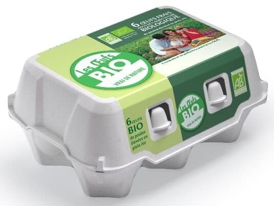 Val d'Eurre 6 œufs bio Vrai de Nature de poules élevées en plein air issus de l'agriculture biologique packshot