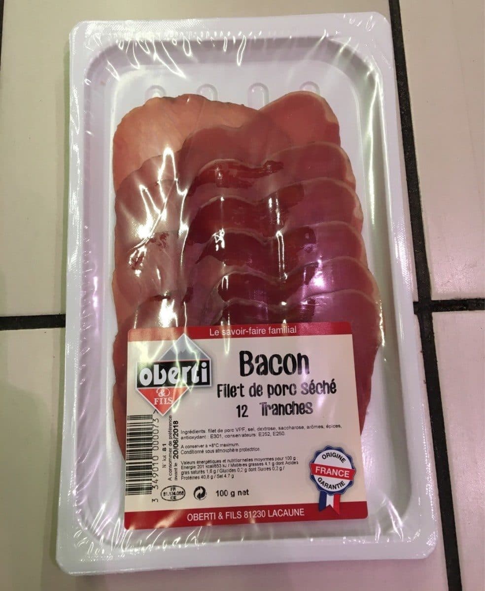 Oberti Bacon / Filet de porc séché packshot