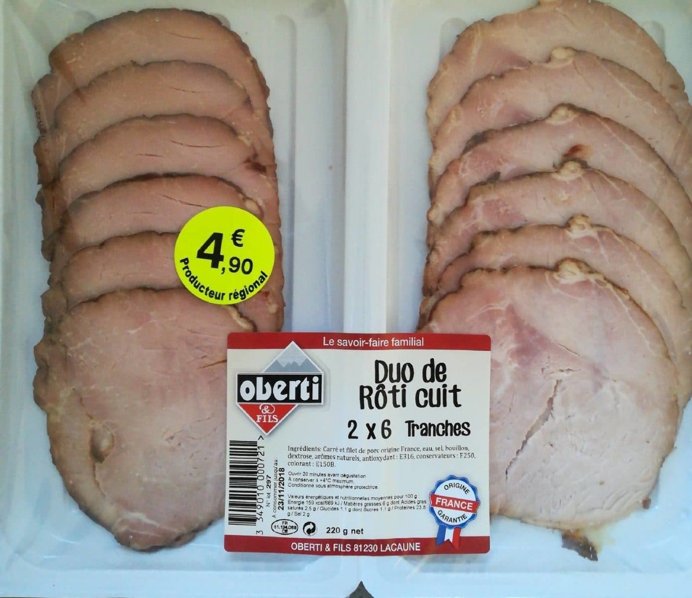 Oberti Duo de rôti cuit packshot