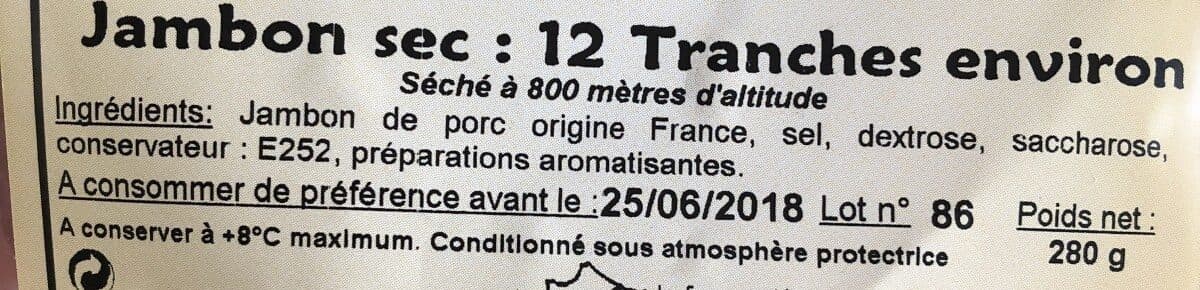 Open Food Facts Jambon cru packshot