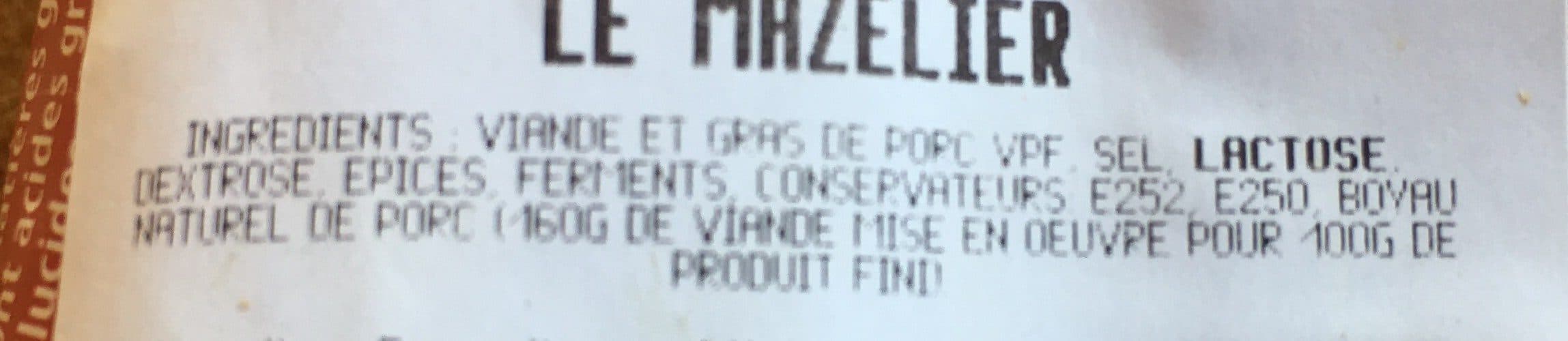 Open Food Facts Saucisse seche le Mazelier packshot