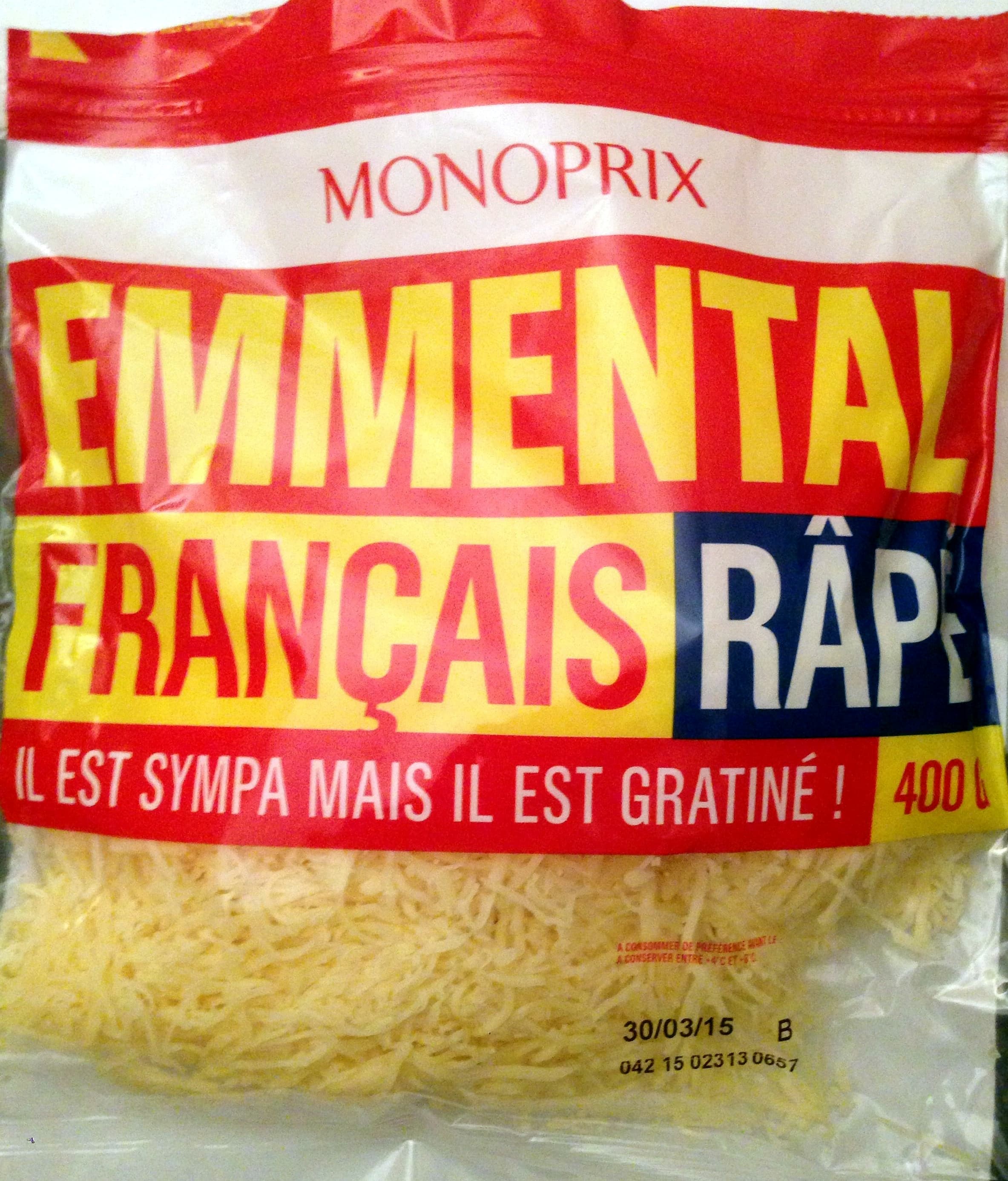 Groupe Casino Emmental Français Râpé (29 % MG) packshot