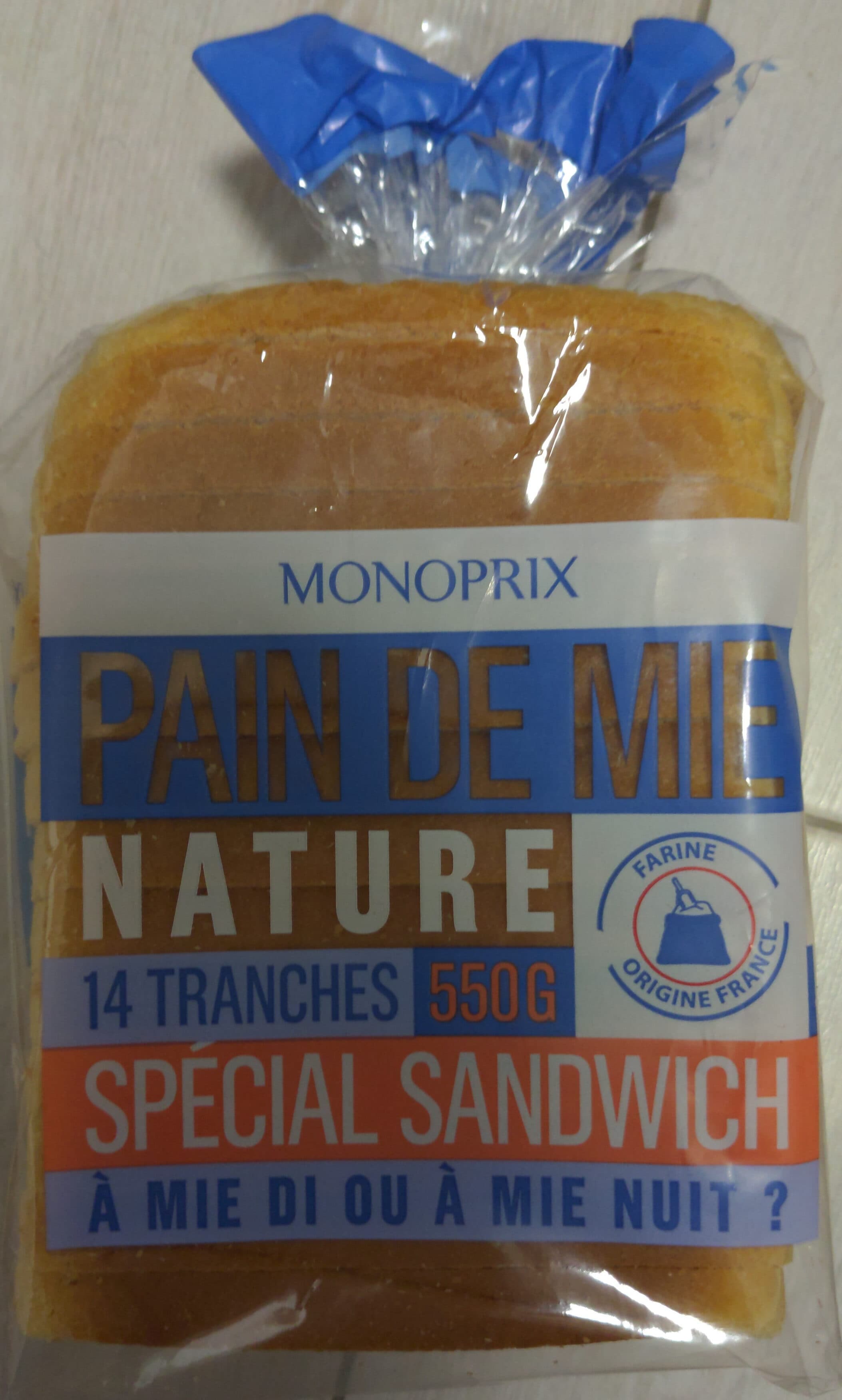 Monoprix Pain de mie nature packshot