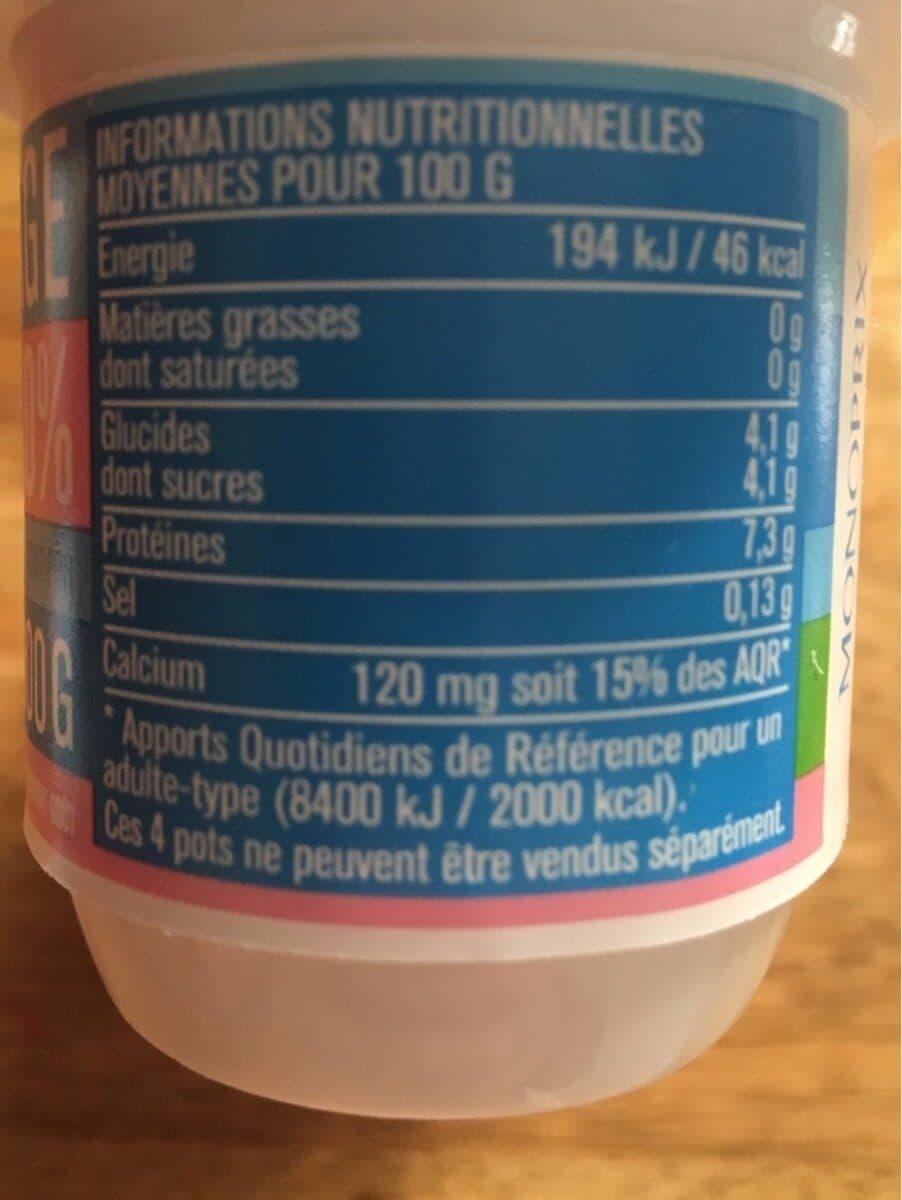 Monoprix Fromage blanc nature 0% packshot