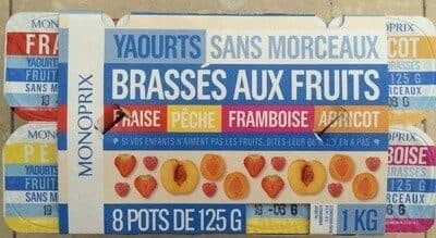 Monoprix Yaourts sans morceaux brassés aux fruits packshot