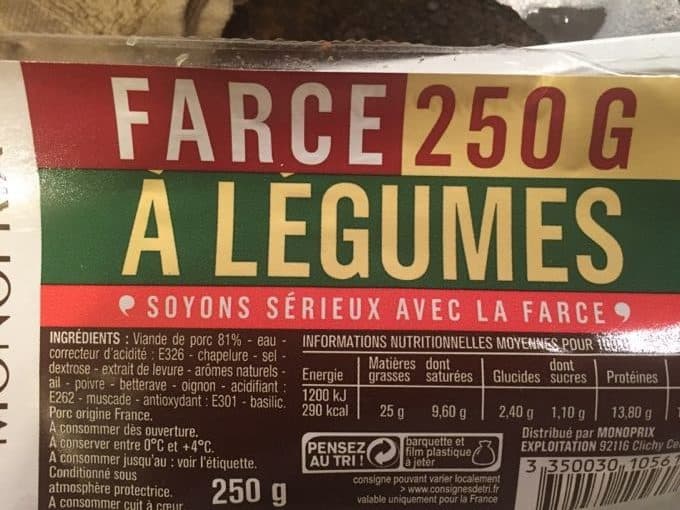 Monoprix Farce à légumes packshot