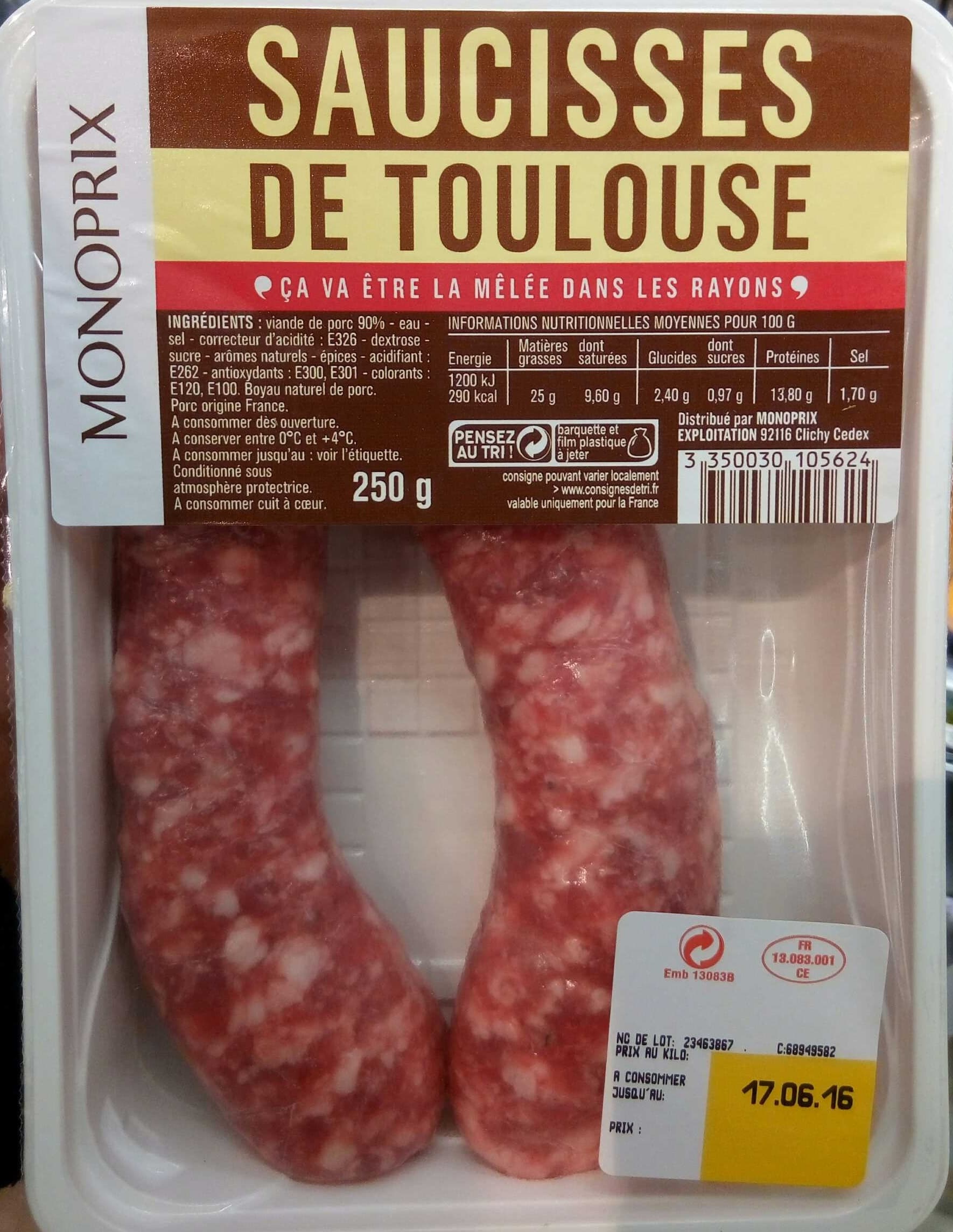 Monoprix Saucisses de Toulouse packshot