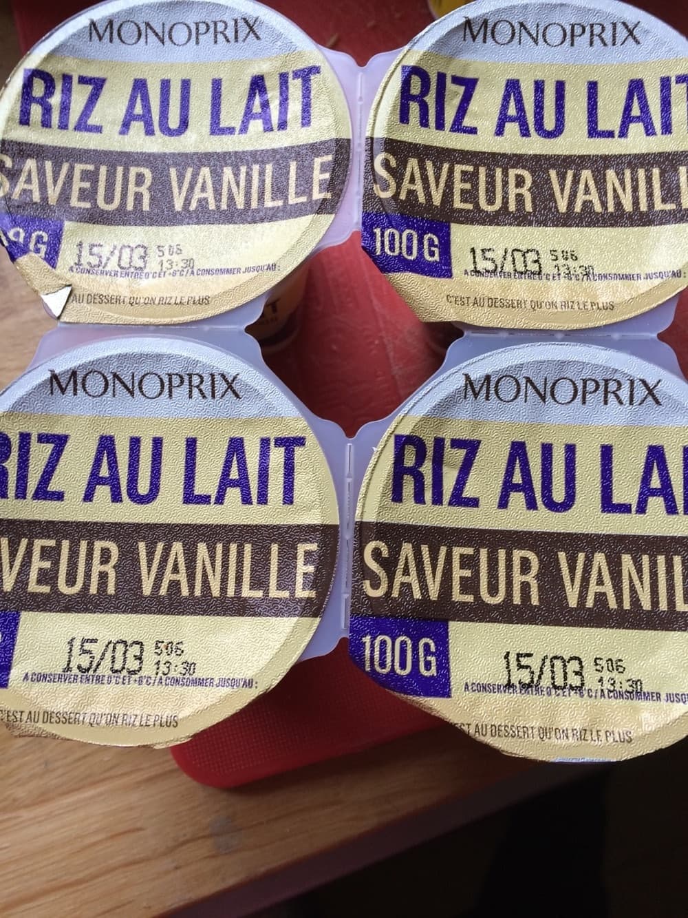 Monoprix Riz au lait saveur vanille packshot