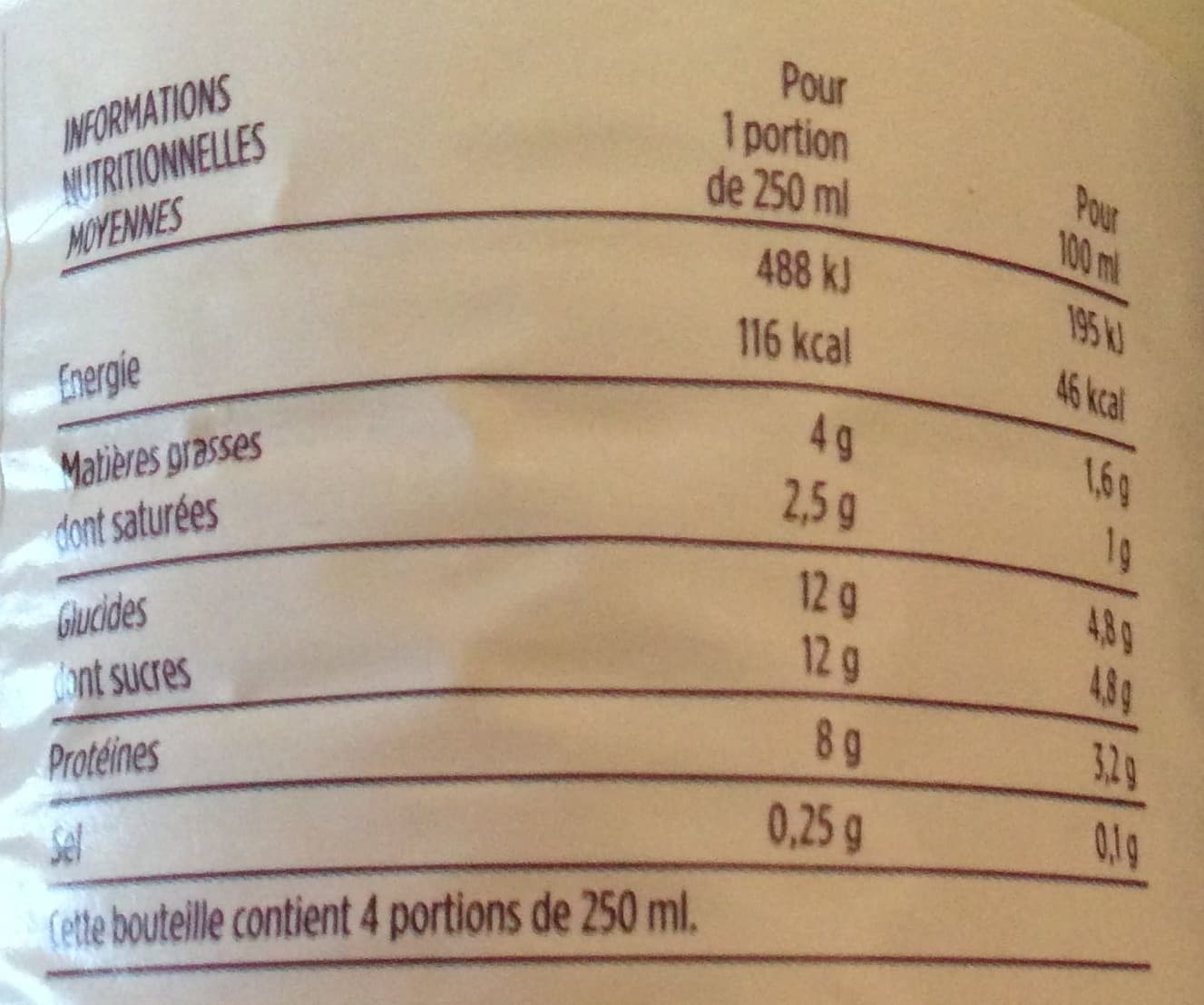 Monoprix Lait frais microfiltré demi-écrémé packshot