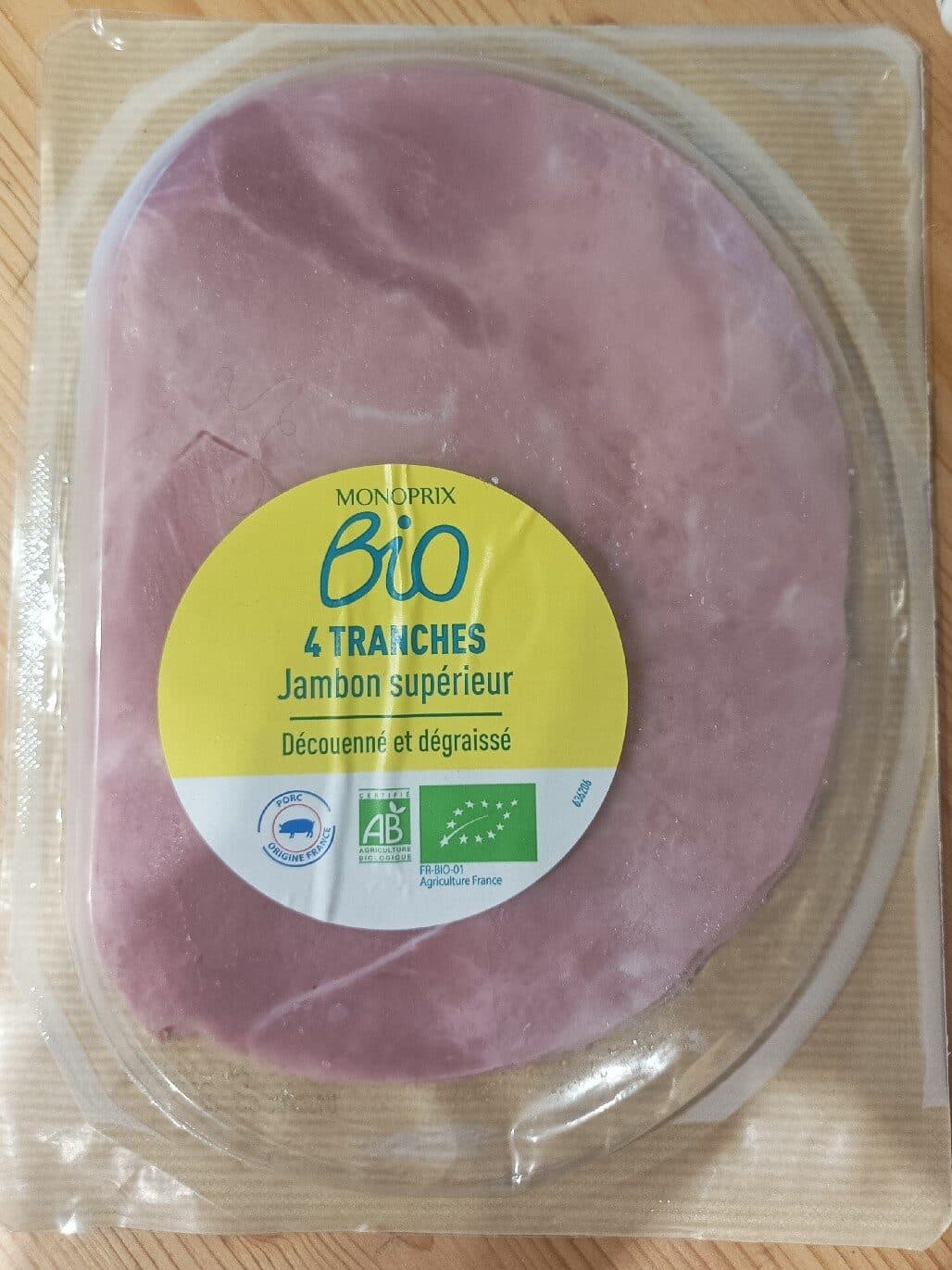 MONOPRIX BIO ! Jambon Supérieur Découenné Dégraissé packshot