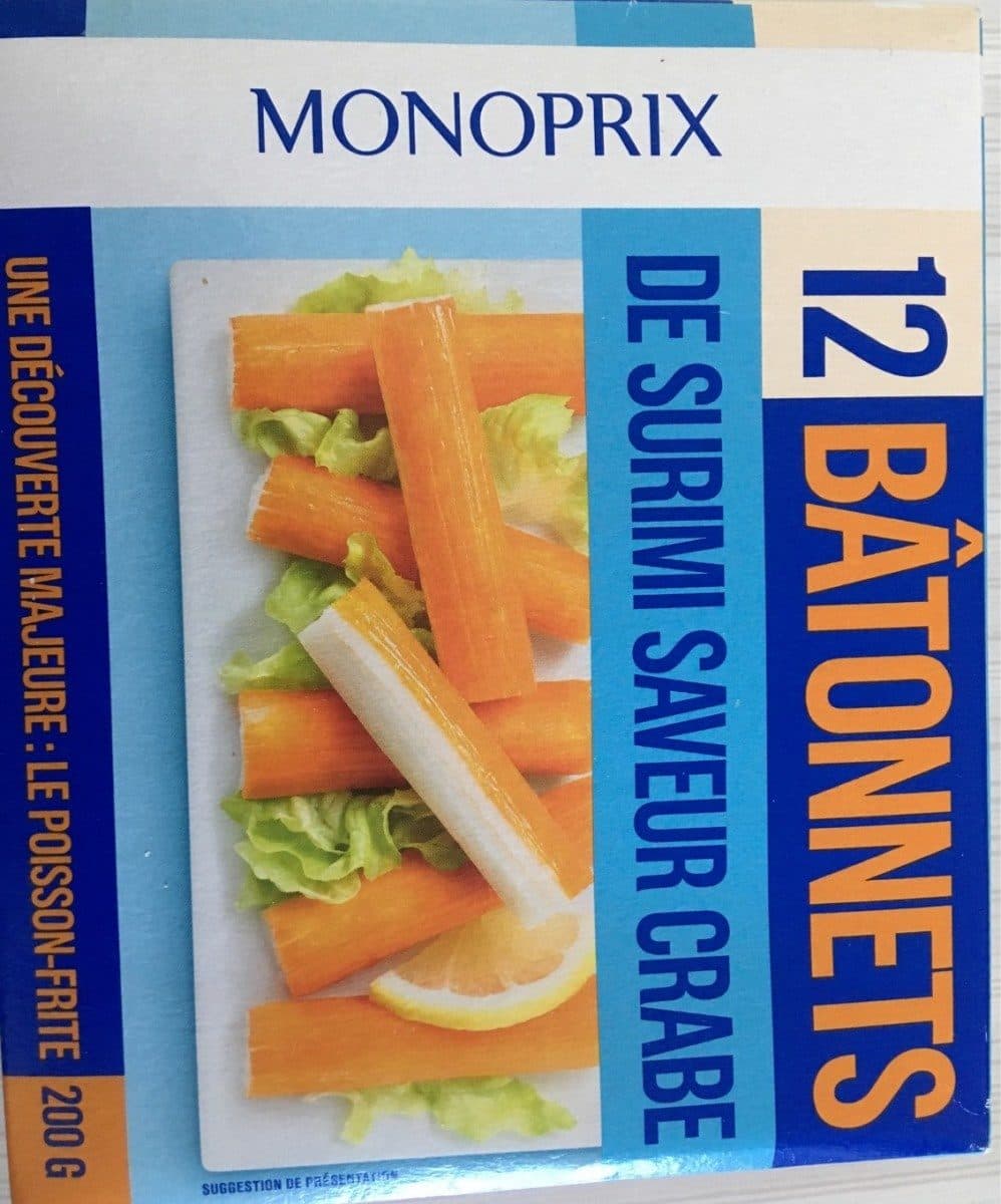 Monoprix 12 bâtonnets de Surimi saveur crabe packshot