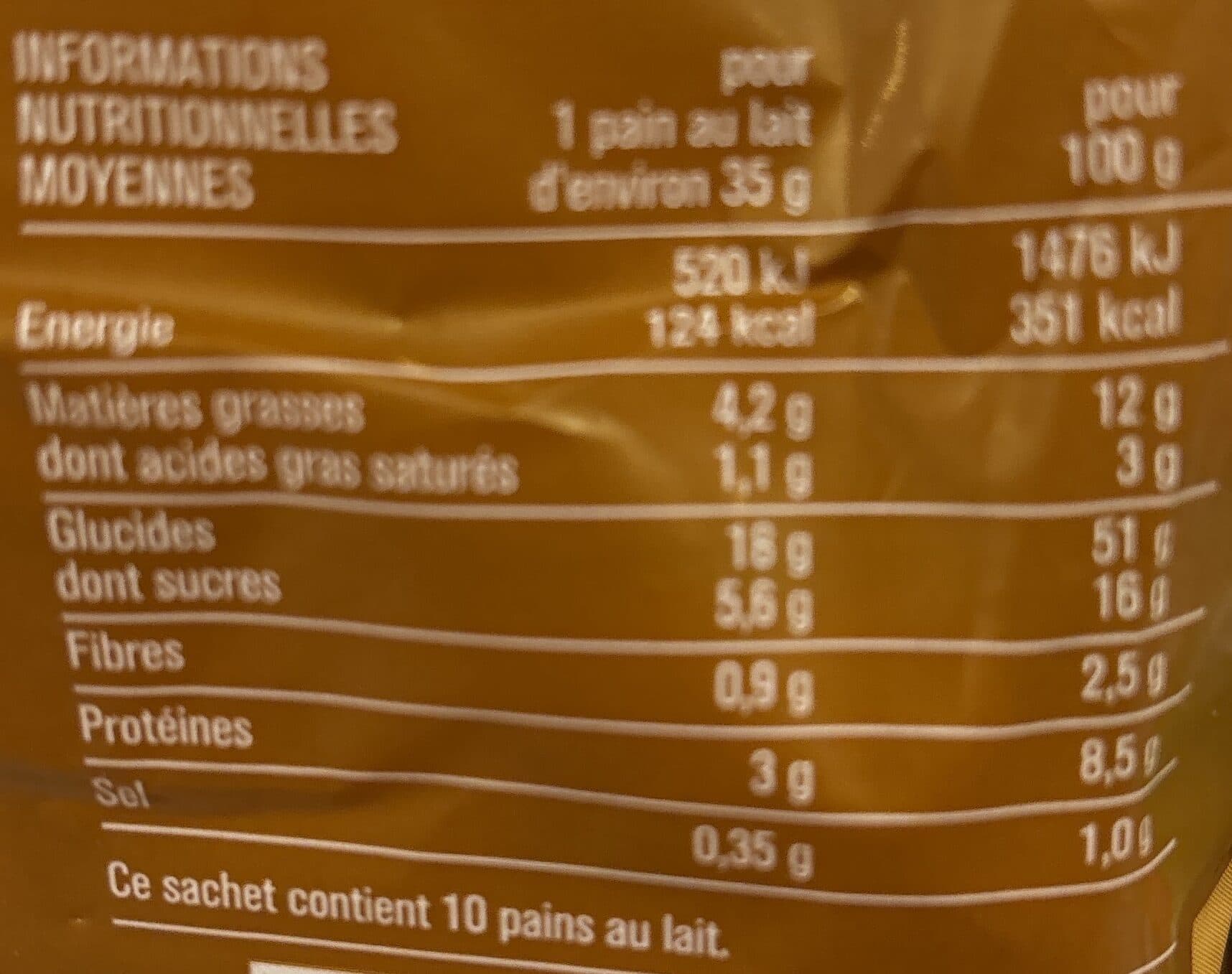 Monoprix 10 pains au lait aux pépites de chocolat au lait packshot