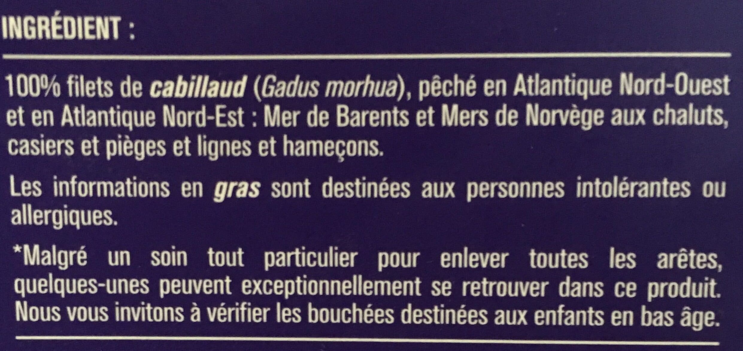 Monoprix Coeurs de filets de cabillaud, sans arêtes, surgelés packshot