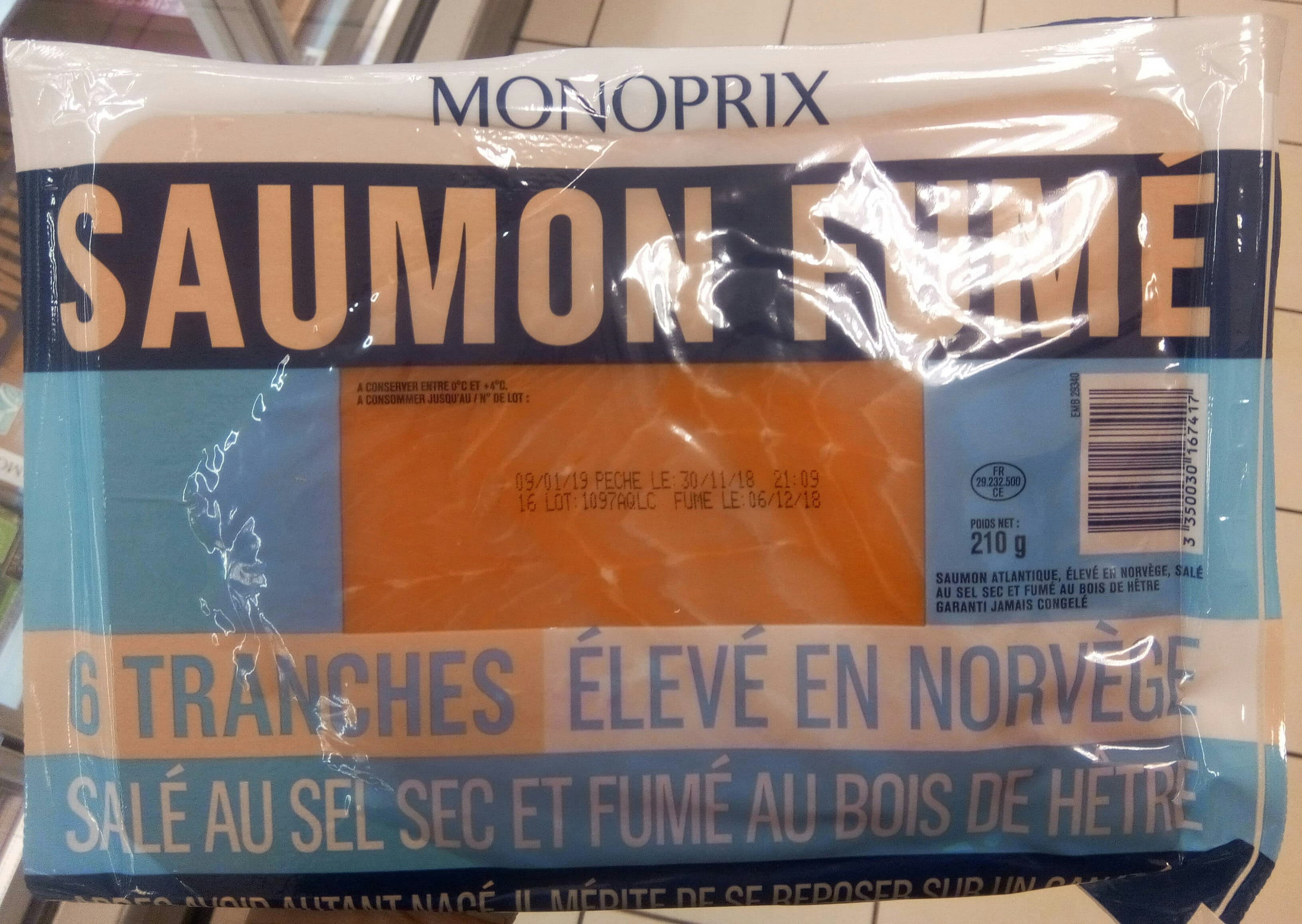 Monoprix Saumon fumé Norvège packshot