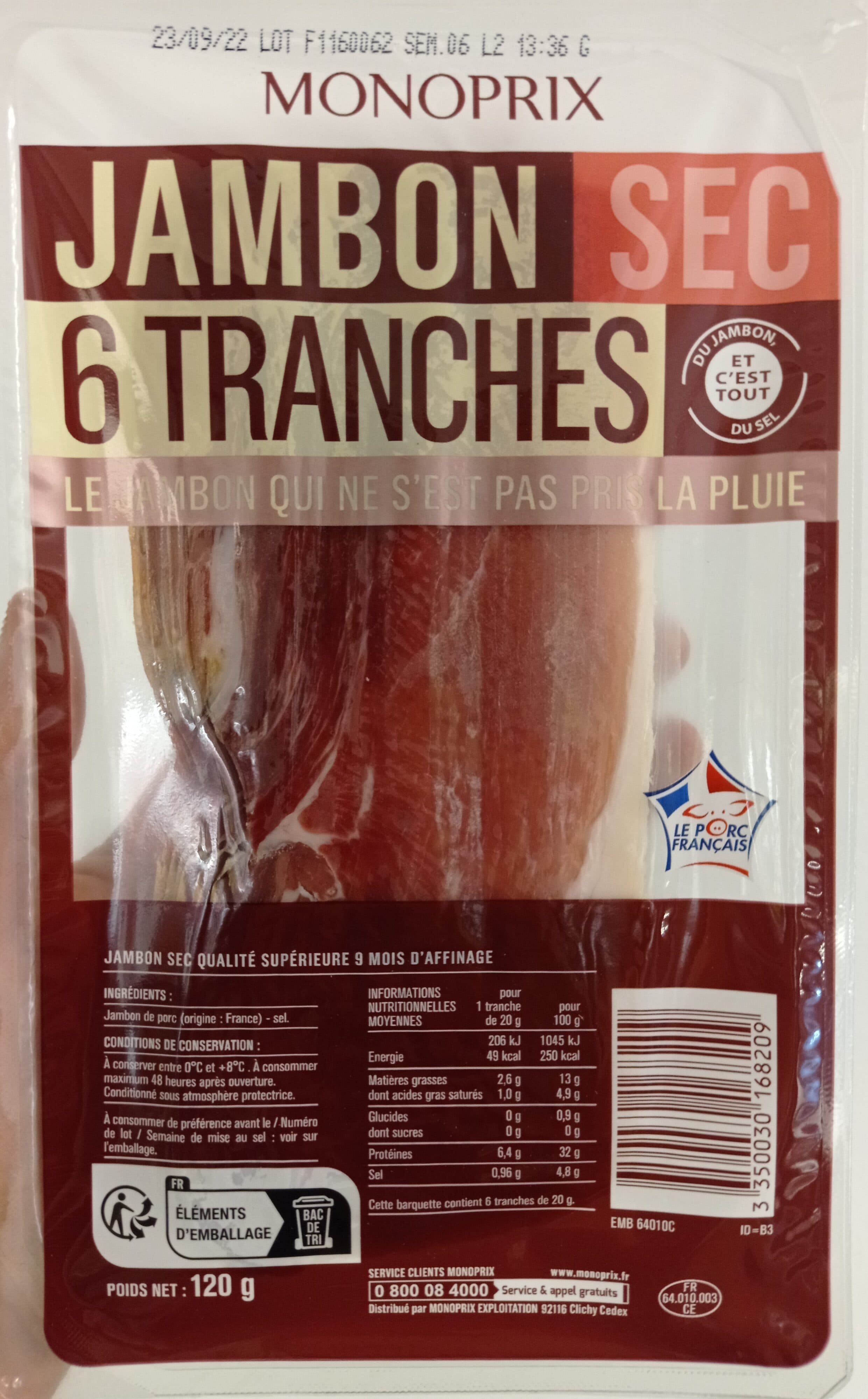 Monoprix Jambon sec packshot