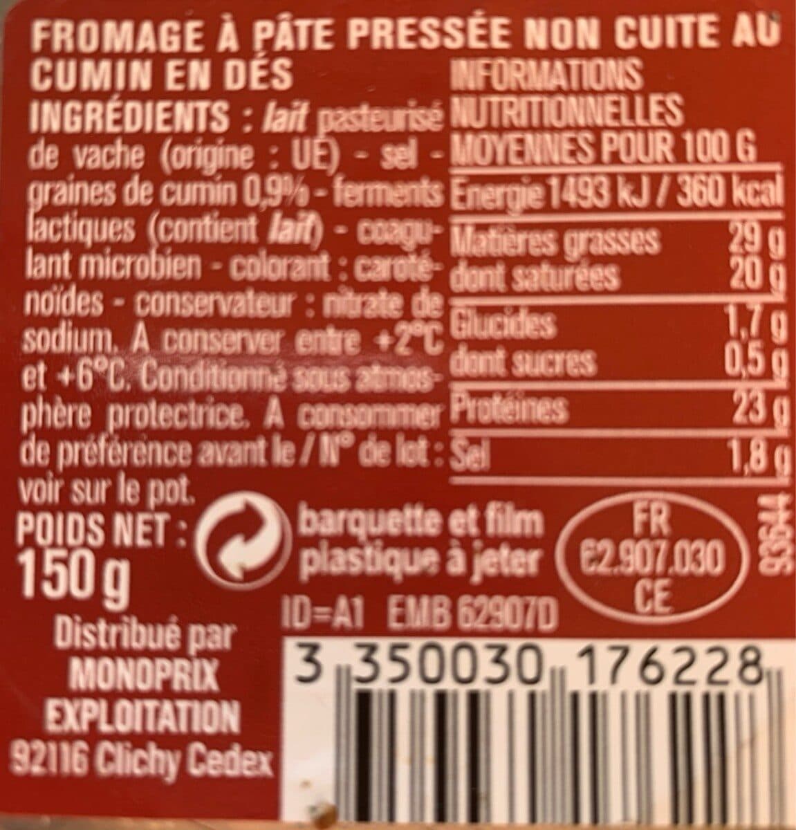 Monoprix Dés de Gouda au cumin packshot