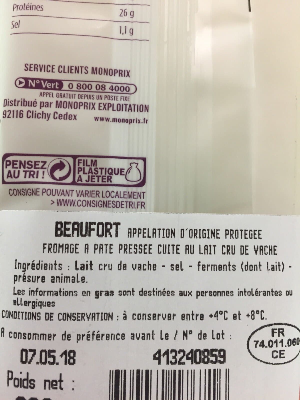Monoprix Beaufort packshot
