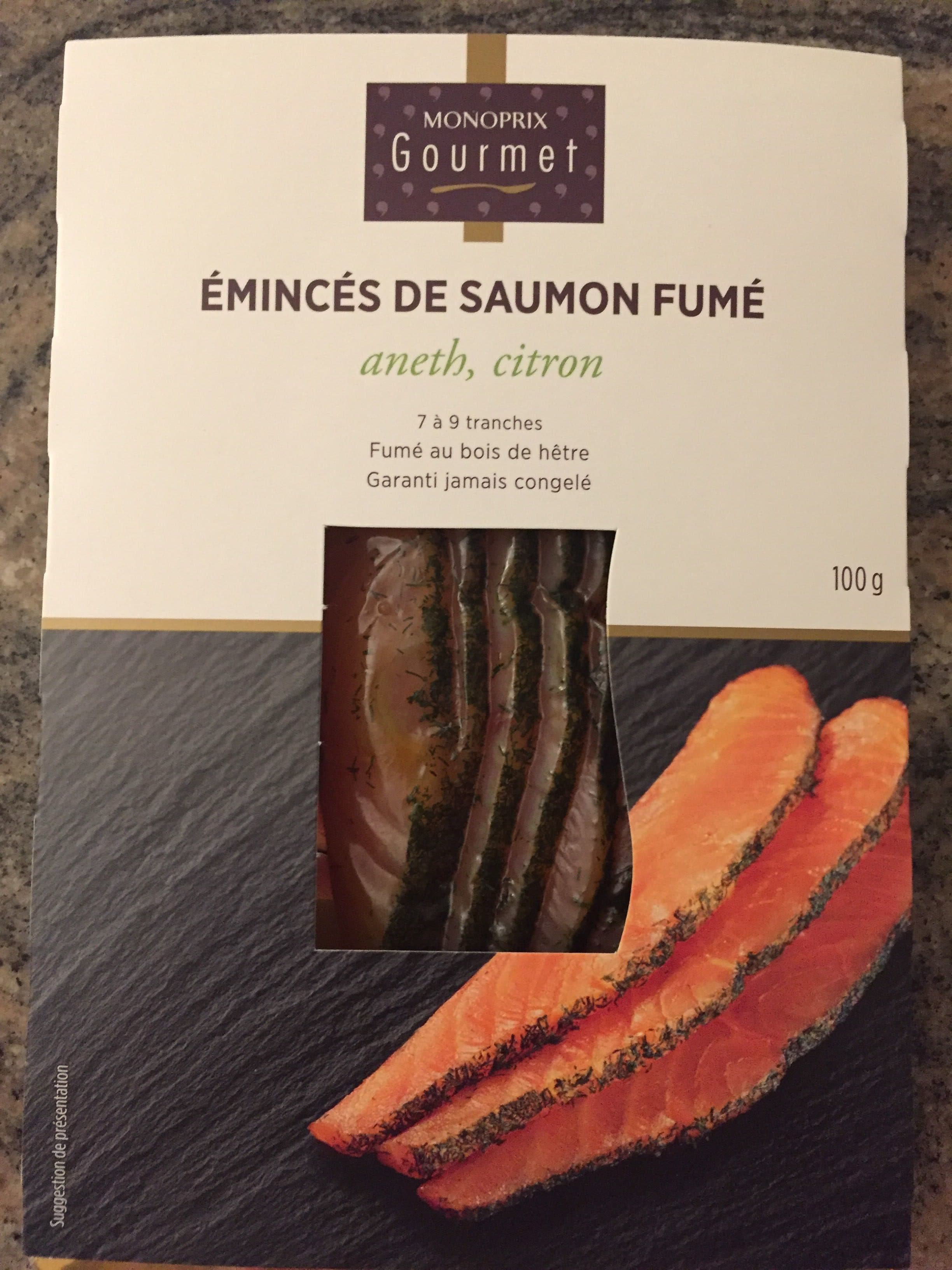 Monoprix Gourmet - Émincés de saumon fumé, aneth et citron packshot