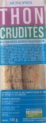 Monoprix Sandwich Triangle Thon Crudités packshot