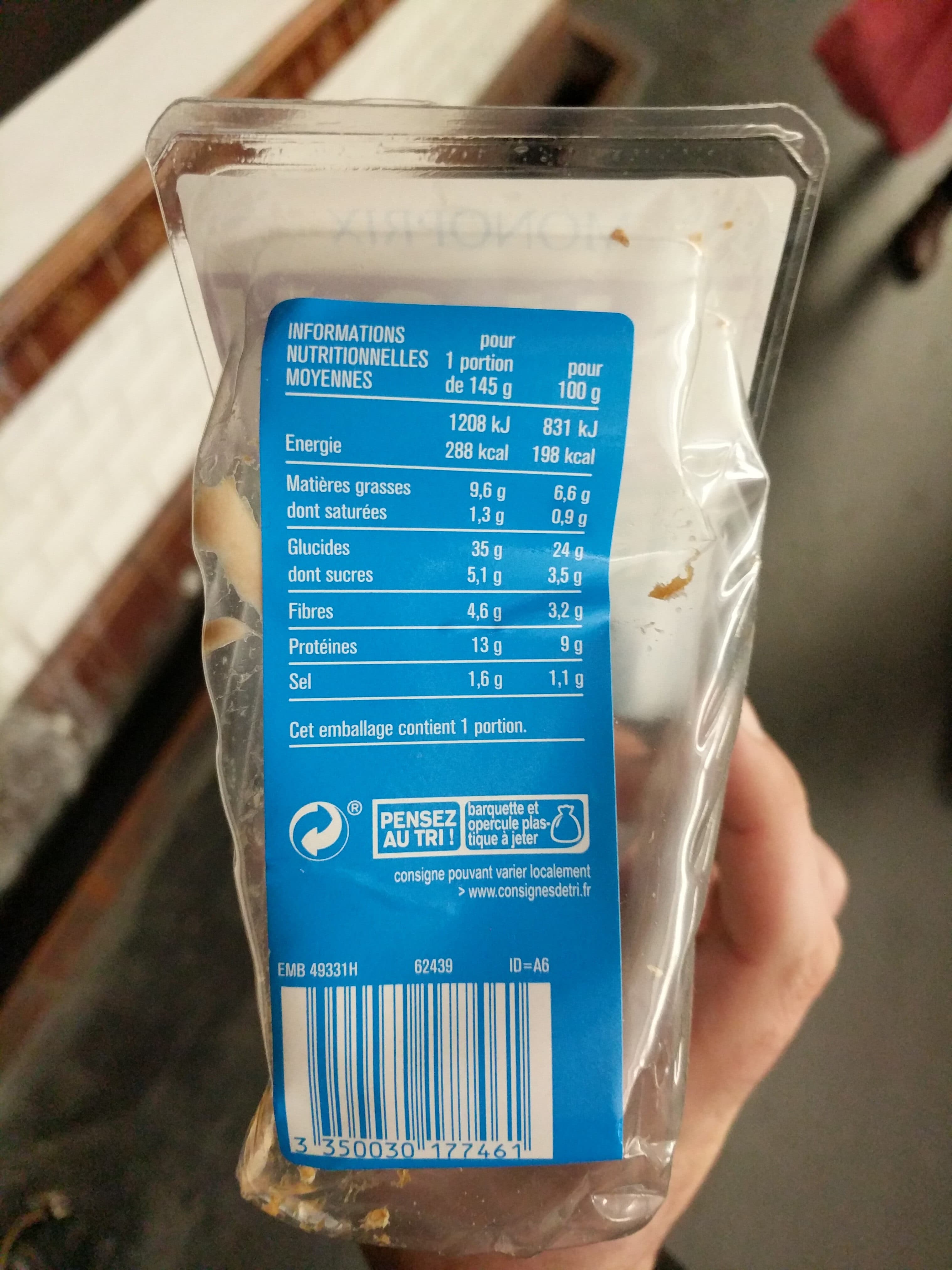 Monoprix Sandwich Triangle Thon Crudités packshot
