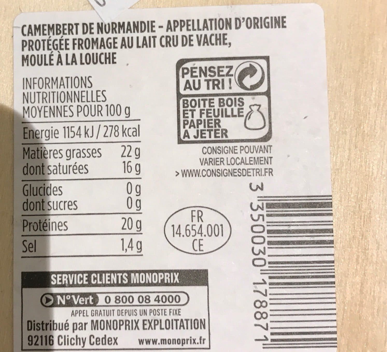 Monoprix Gourmet Camembert de normandie packshot