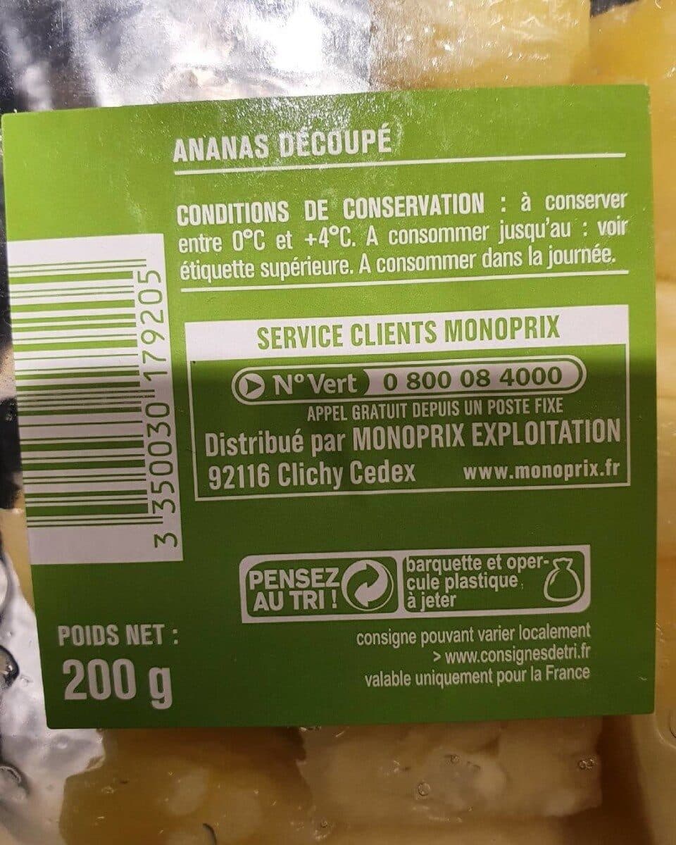 Monoprix Ananas en morceaux packshot