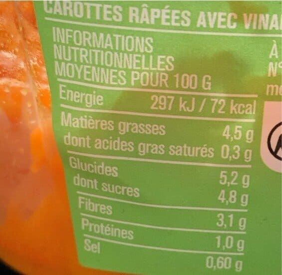 Monoprix Carottes râpées packshot