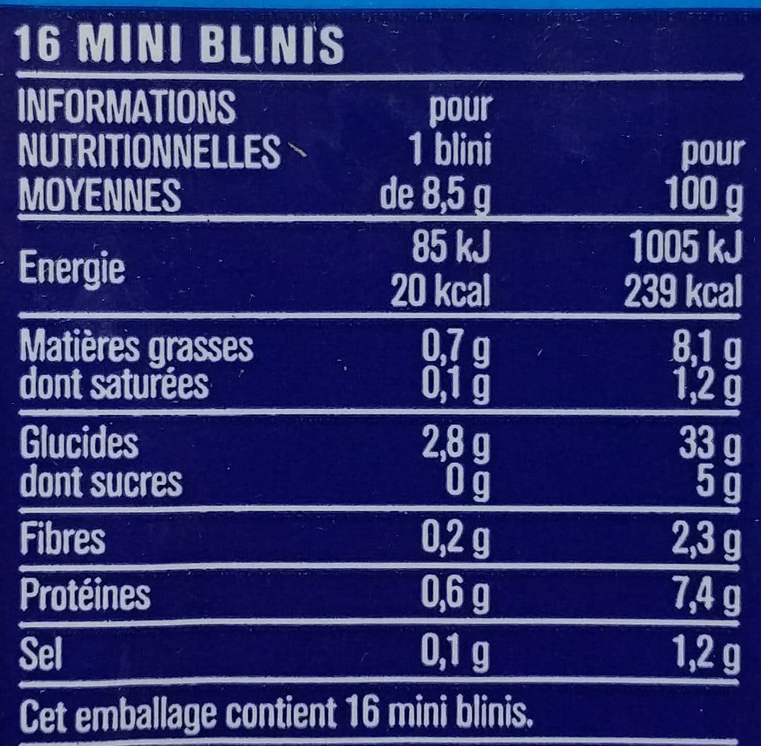 Monoprix 16 mini blinis packshot
