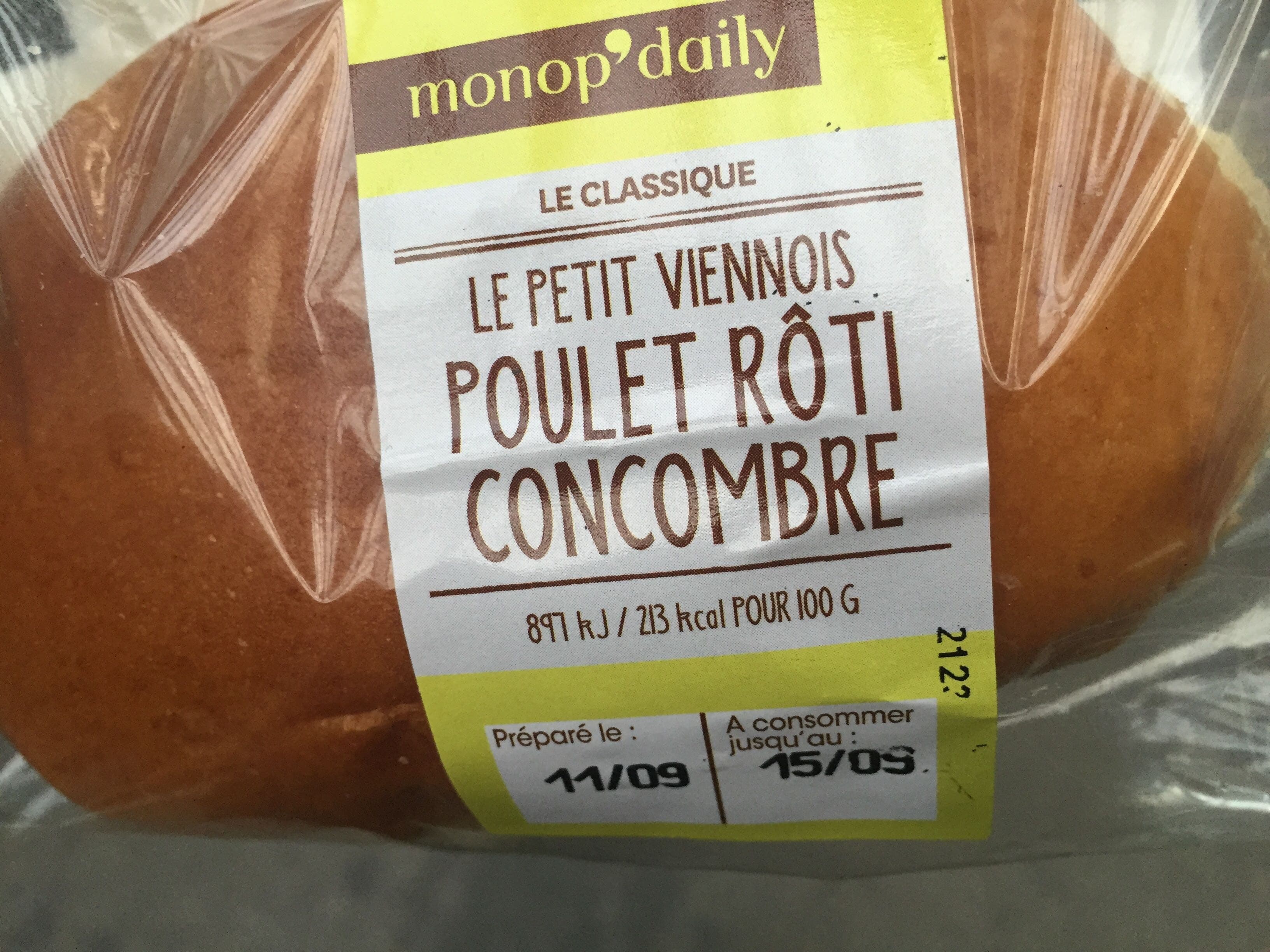 Monop'Daily Le Petit Viennois Poulet Rôti Concombre packshot