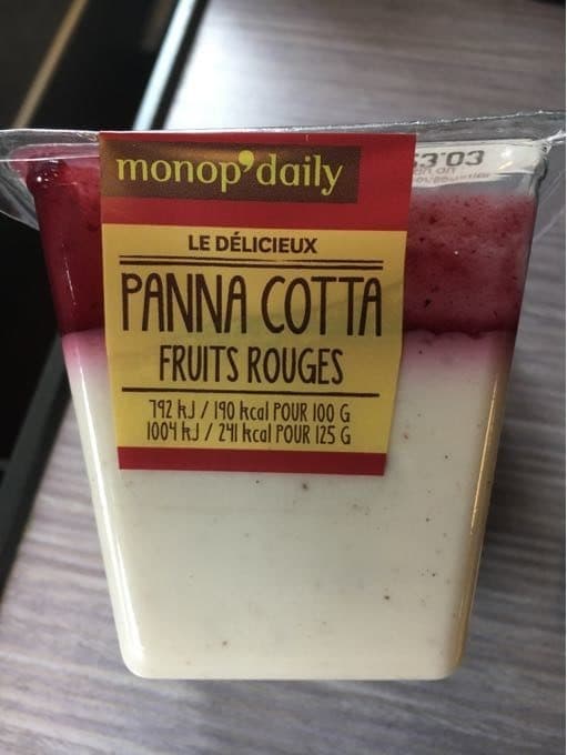 Dailymonop Panacotta aux Fruits Rouges packshot