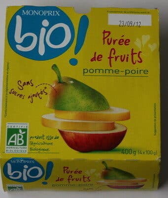 Monoprix Purée de fruits Pomme Poire packshot