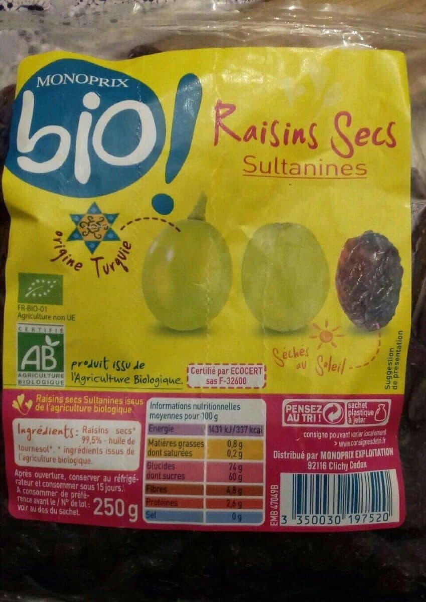 MONOPRIX Raisins secs Sultanines packshot
