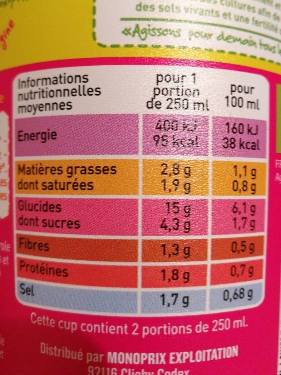 Monoprix bio Soupe de potimarron packshot