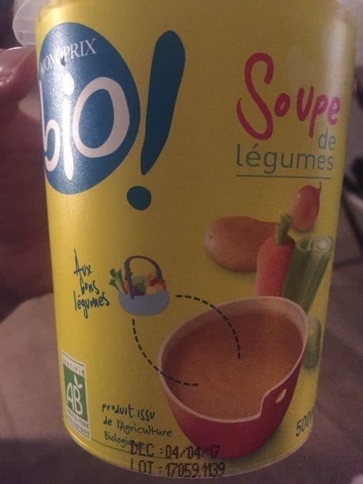 Monoprix bio Soupe de Légumes, certifié AB packshot