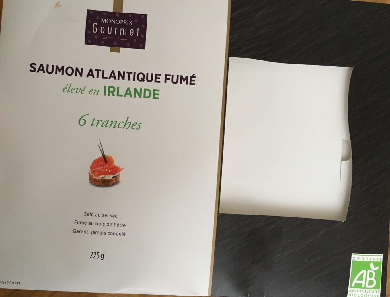 Monoprix Saumon atlantique fumé élevé en Irlande packshot
