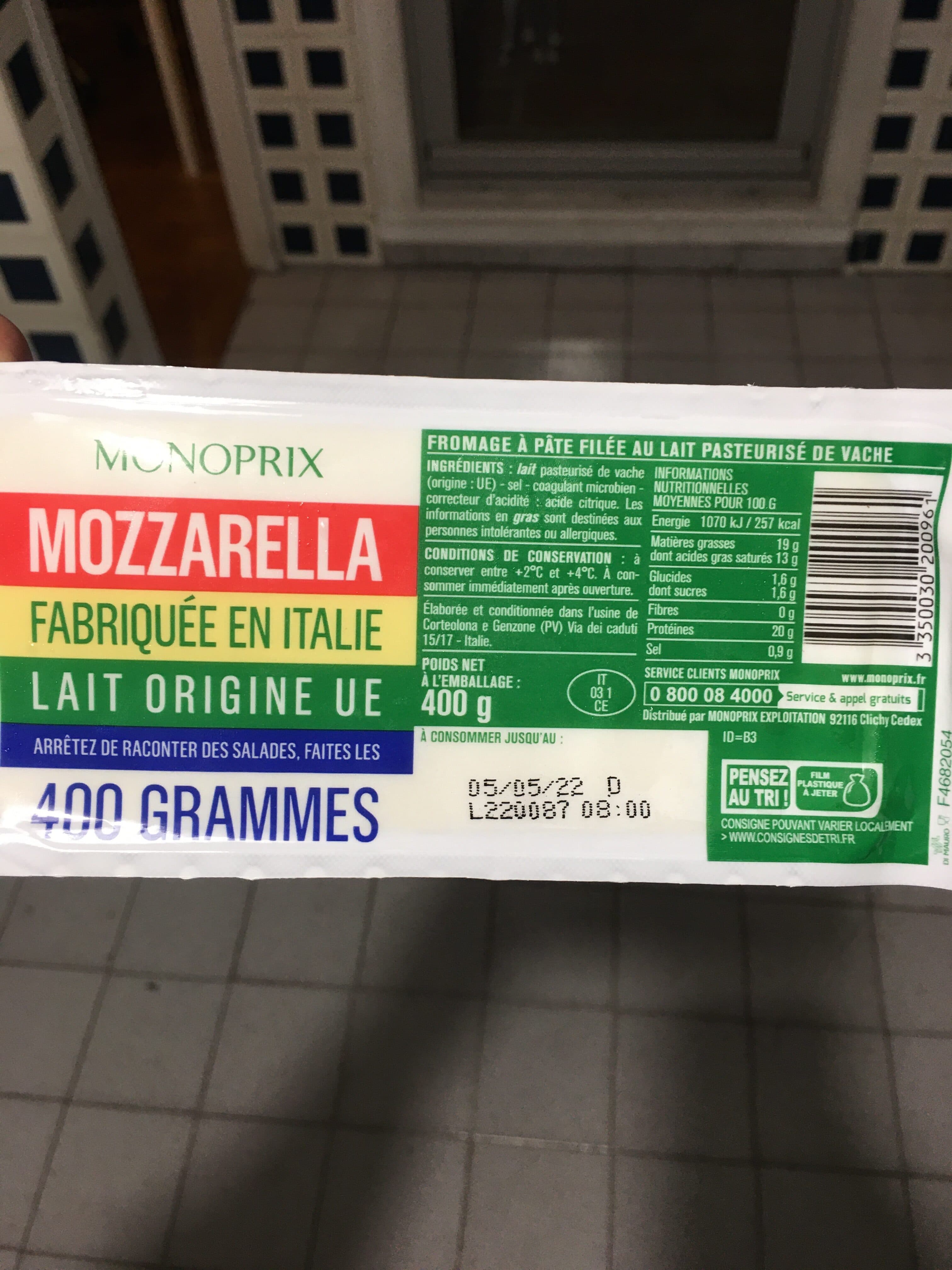 Monoprix Mozzarella packshot