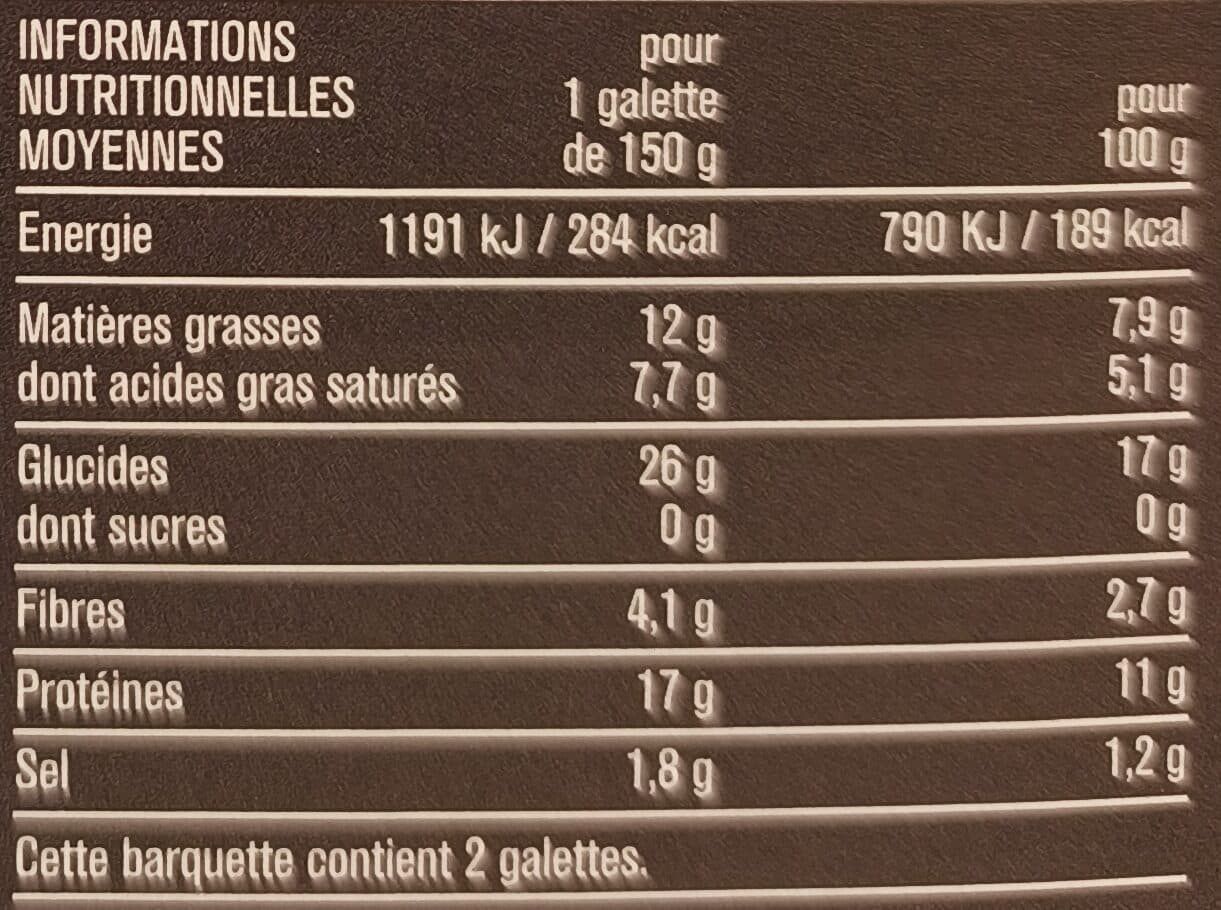 Monoprix 2 galettes de blé noir jambon emmental packshot
