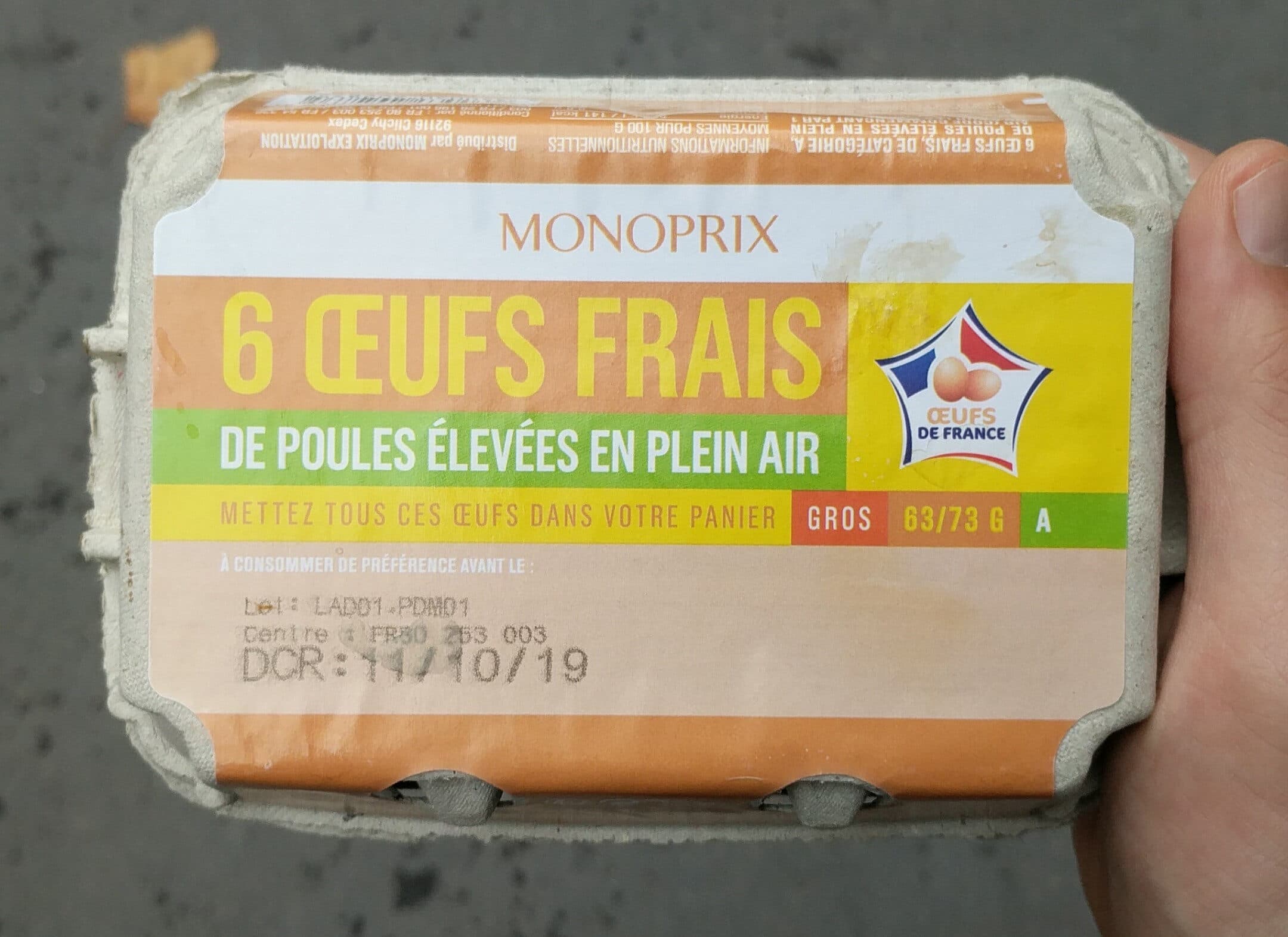 Groupe Casino Œufs frais de poules élevées en plein air packshot