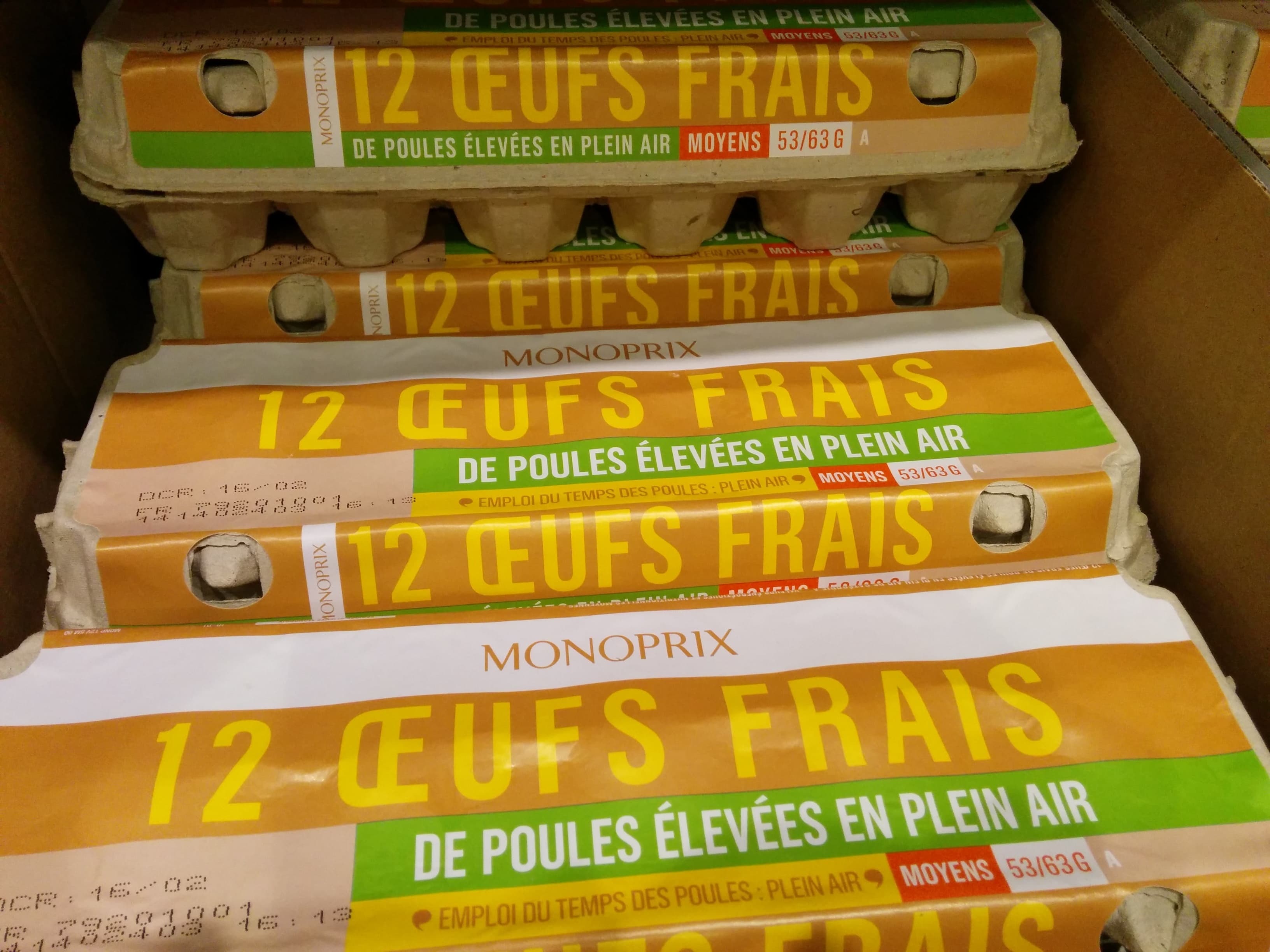 monoprix Œufs frais de poules élevées en plein air packshot