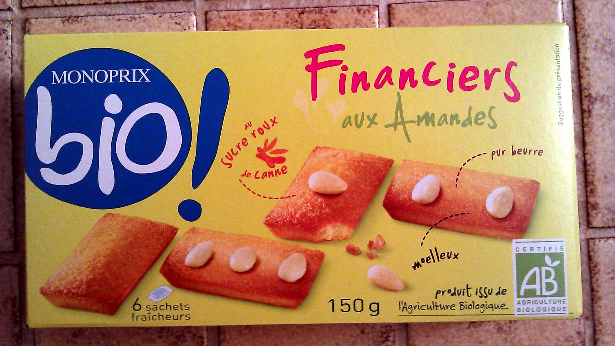 Monoprix Financiers aux Amandes Monoprix bio packshot