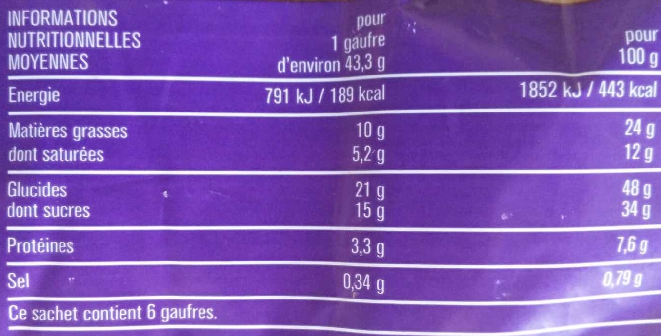 Monoprix 6 gaufres moelleuses aux oeufs frais packshot