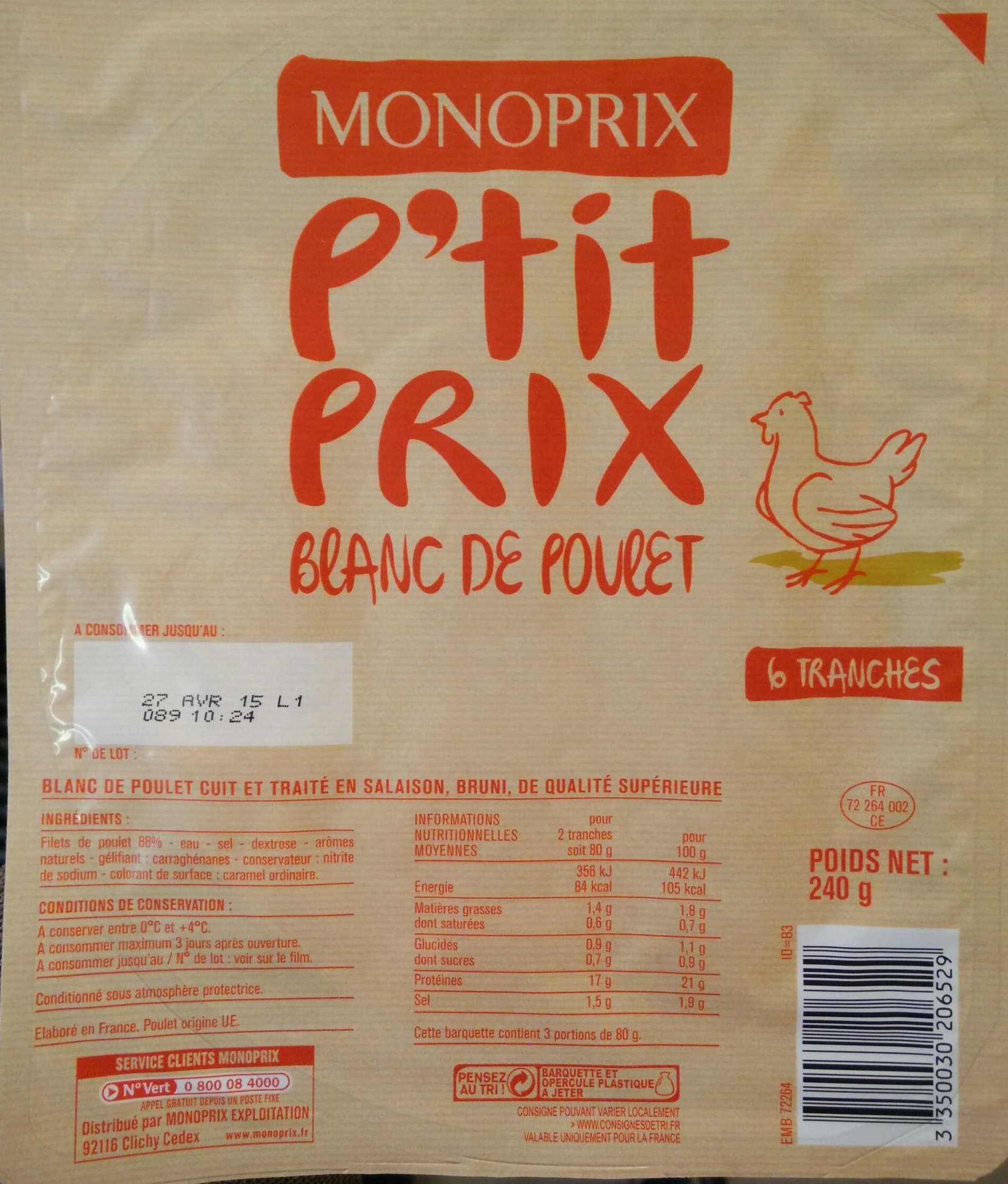 Monoprix Blanc de poulet packshot