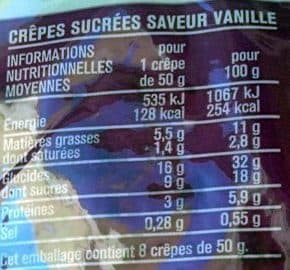 Monoprix 8 crêpes sucrées saveur vanille packshot