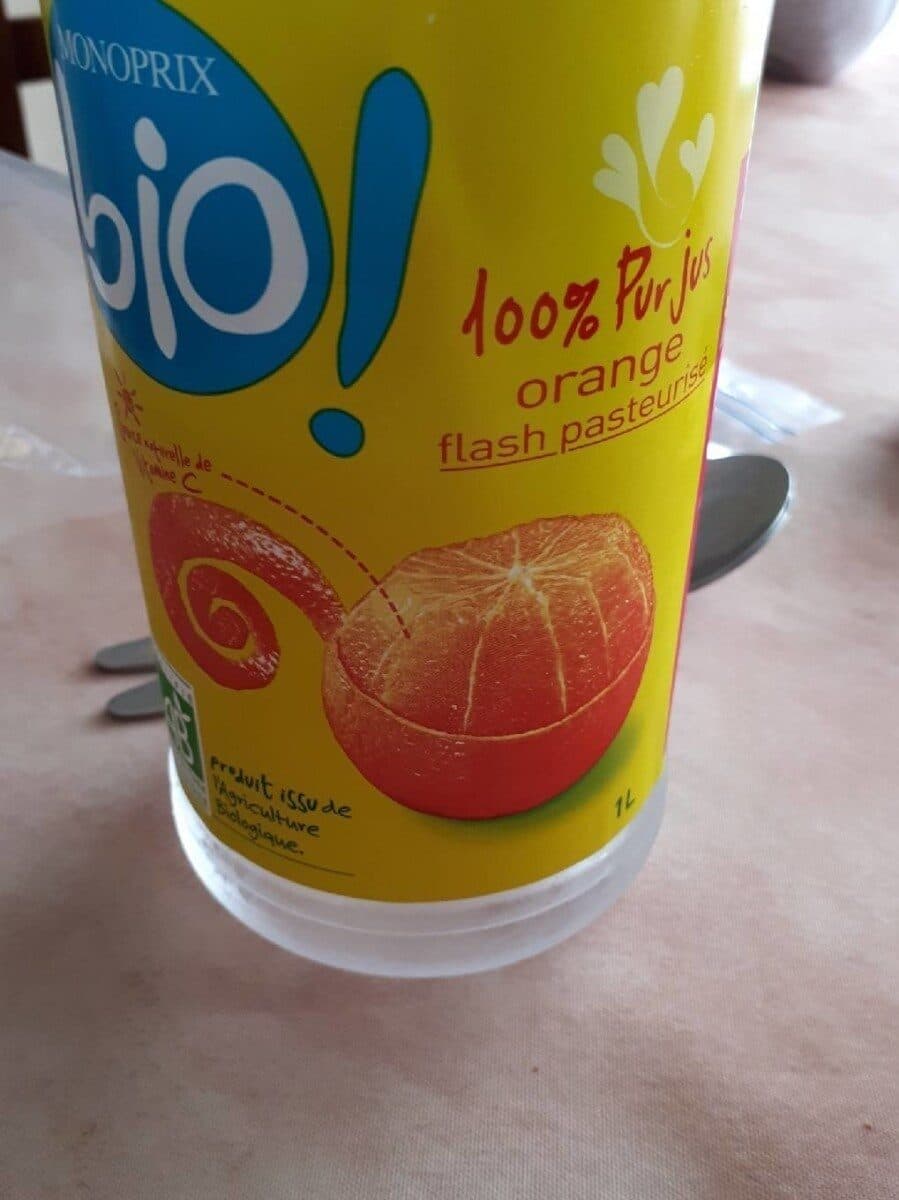 Monoprix 100%pur jus orange flash pasteurisé packshot