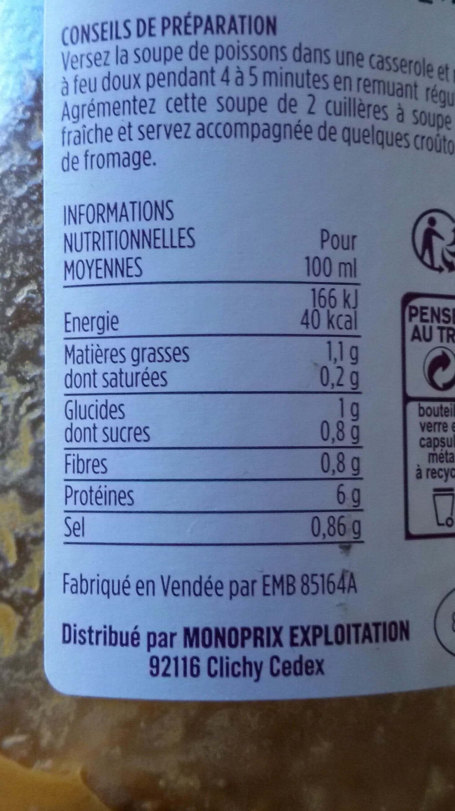 Monoprix Soupe De Poisson packshot