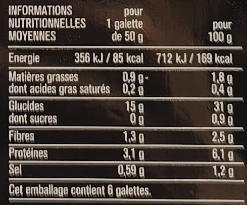 Monoprix 6 Galettes de blé noir au sel de guérande packshot