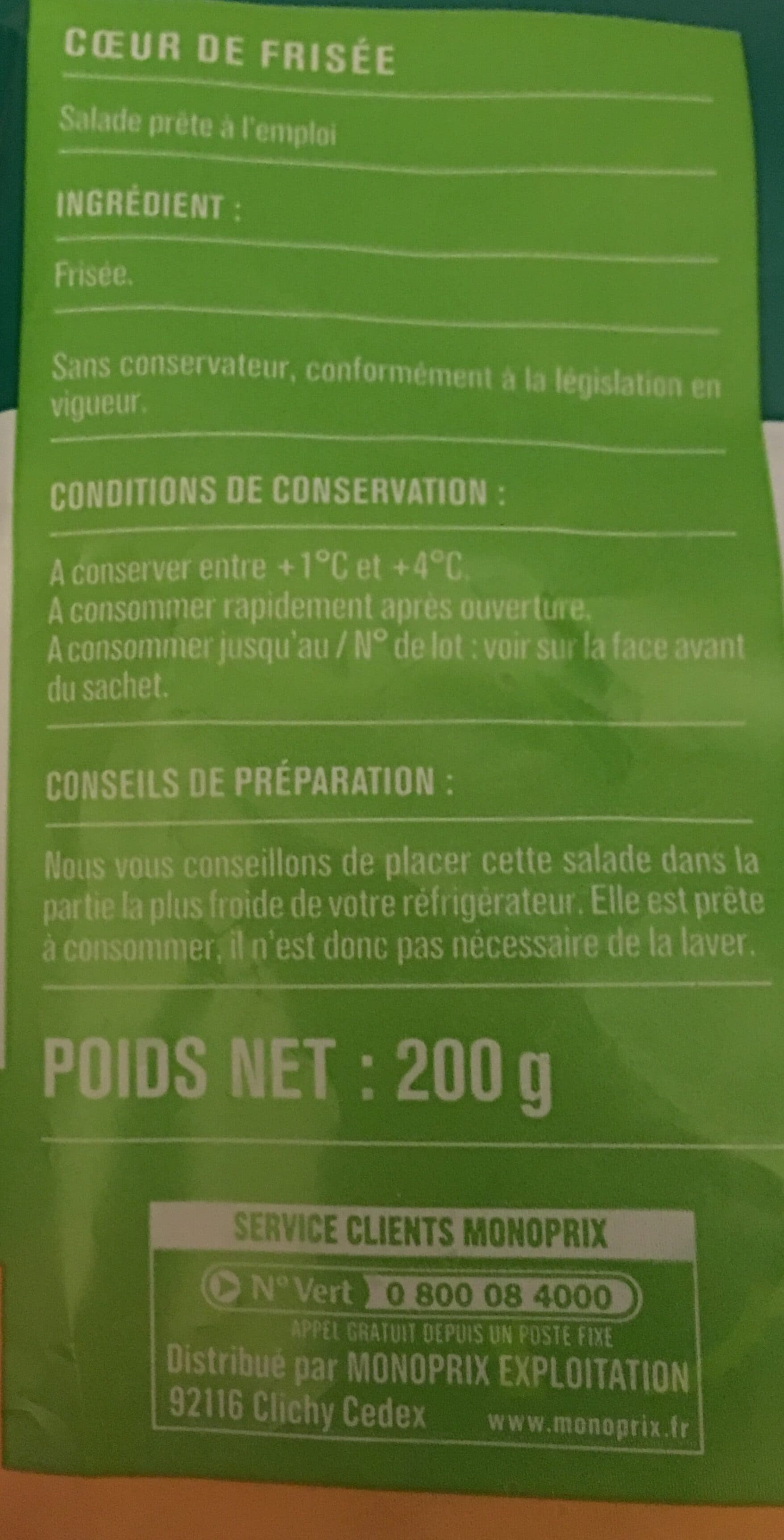 Monoprix Salade frisée packshot