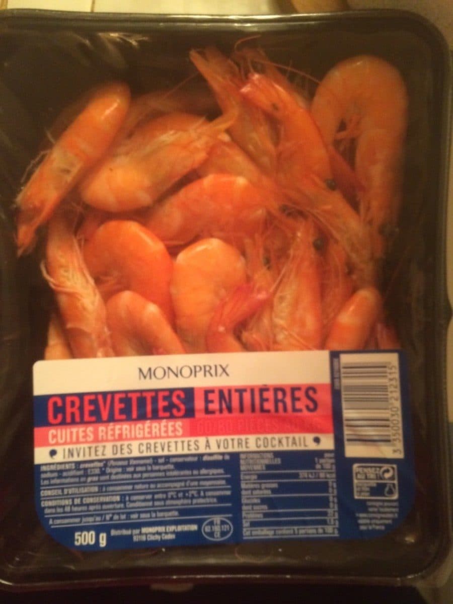 Monoprix Crevettes entieres packshot