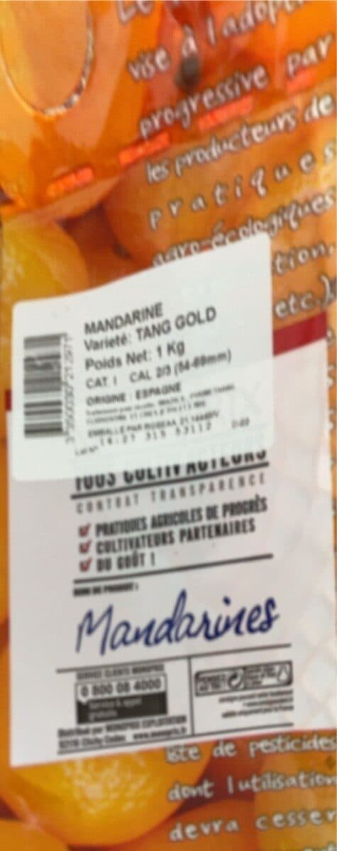 Monoprix Mandarine sachet packshot